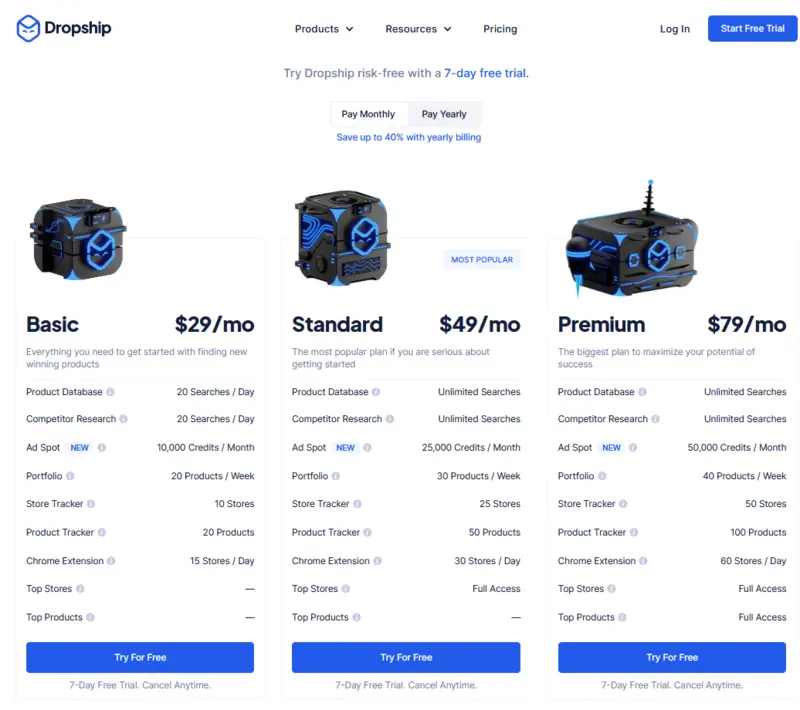 Dropship.io Pricing Plans