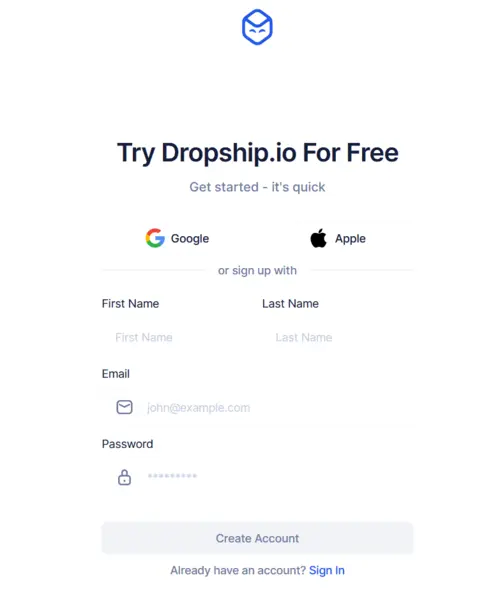 Dropship.io Signup