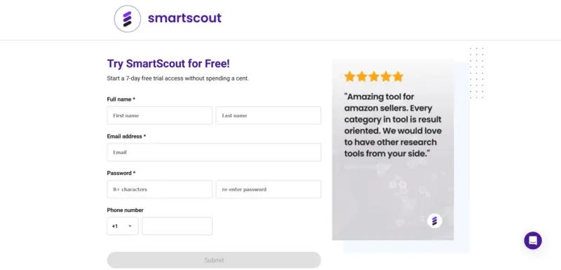 SmartScout SIgn up