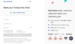 Use Landingi free for 14-Days 5
