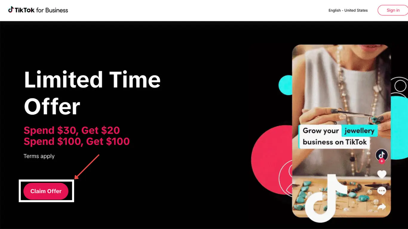 Tiktok for Business Offer