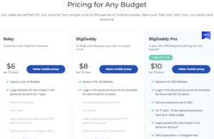 iProxy Pricing Plans